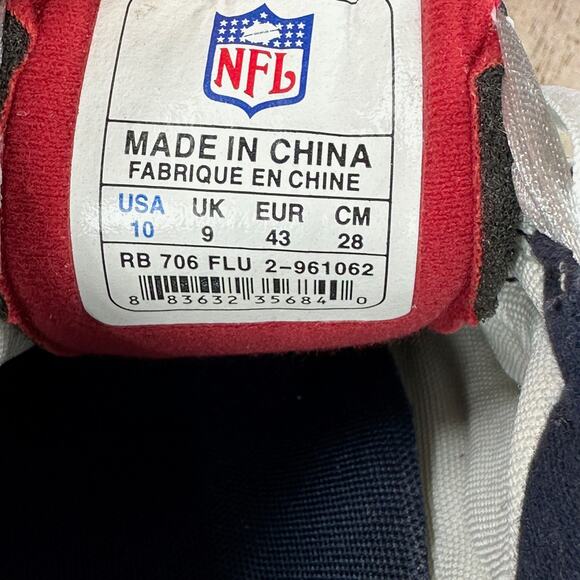 Reebok New England Patriots Men’s Size 10 RB 706 FLU Sneakers White Navy NEW NIB - Picture 9 of 15